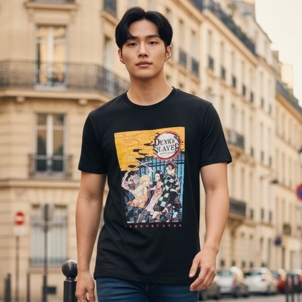 Demon Slayerโ Kimetsu No Yaiba Anime Graphic T Shirt 3XL Black Men's